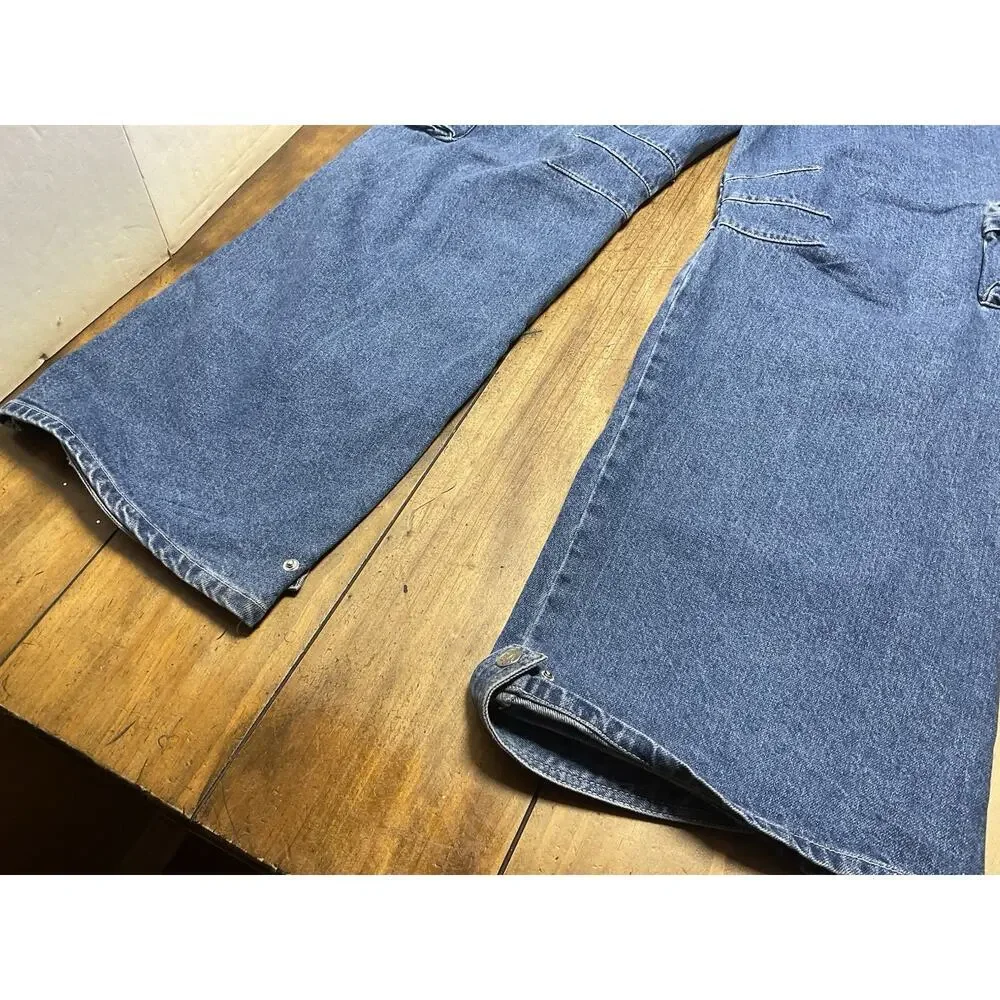 Forever 21 FUBU Denim Cargo Jeans Baggy Y2K Wide Leg Skater Womens Medium 28x31 - Picture 13 of 16